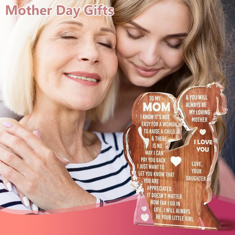 MAMAGIFTREE هدايا عيد الحب للأم من الابنة، هدايا عيد الميلاد للأم، أفكار هدايا فريدة لأحبك ماما لعيد الميلاد للأم الجديدة الأم لأول مرة - لافتة أكريليك لتزيين المكتب - Image 5
